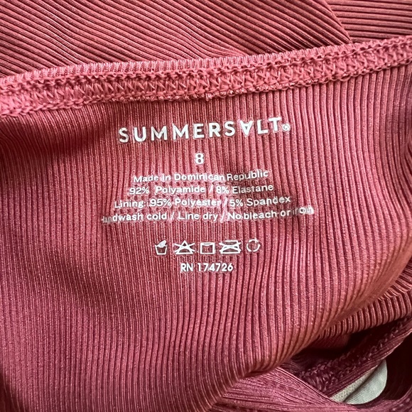 Summersalt Maternity Ribbed Cross Tie Back One Piece Swim Suit - Picture 4 of 4